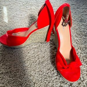 Red Wedge Heels